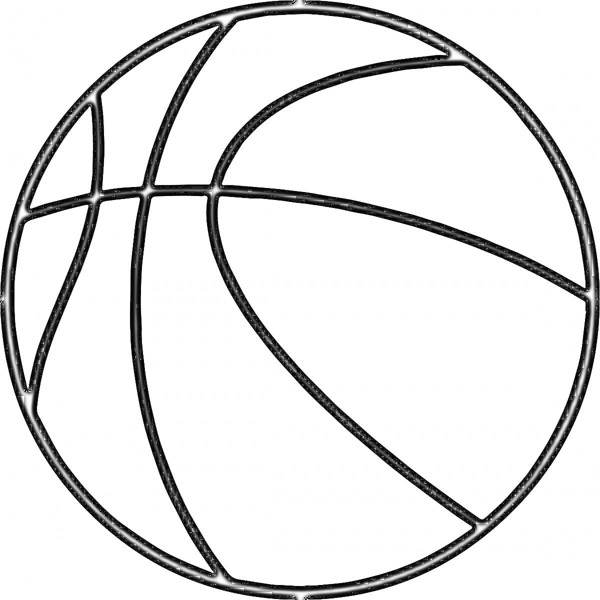 На раскраске изображено: Баскетбол, Спорт, Мячи, Баскетбольный мяч