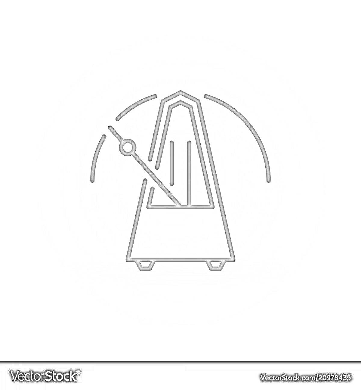 Раскраска Метроном с маятником и дугами движения