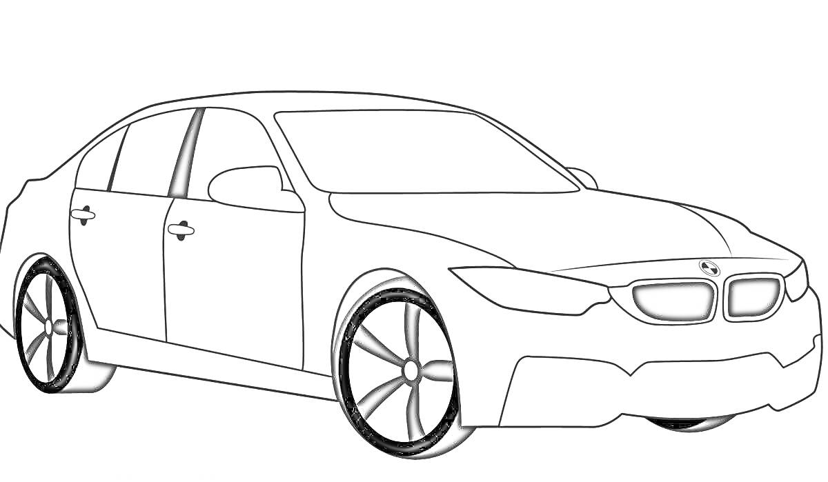 На раскраске изображено: M4, Спорткар, Колёса, Бмв