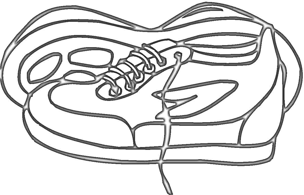 Раскраска Кроссовки с шнурками