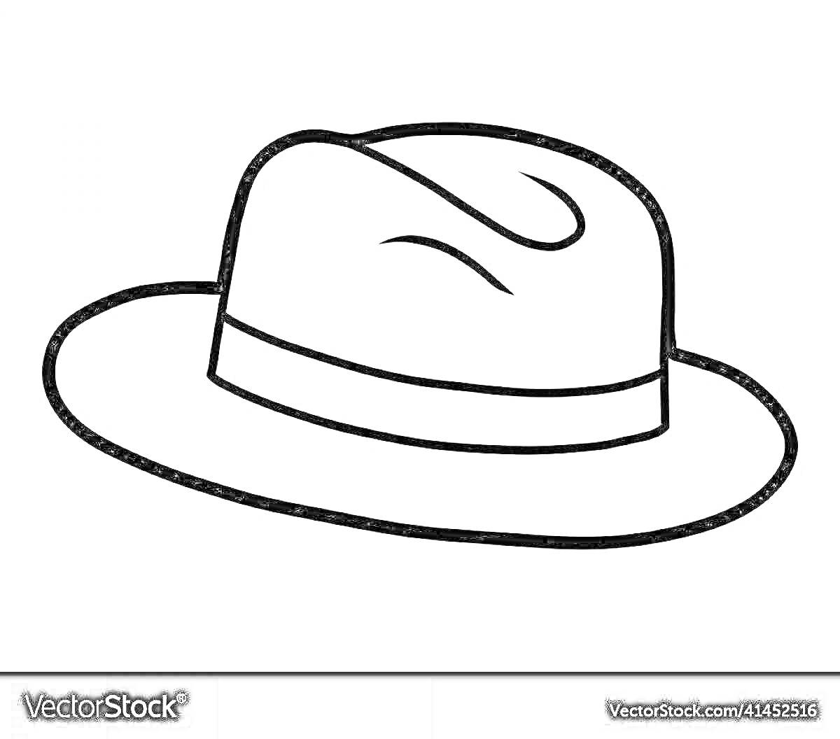 Раскраска Раскраска для детей с изображением шляпы-федоры