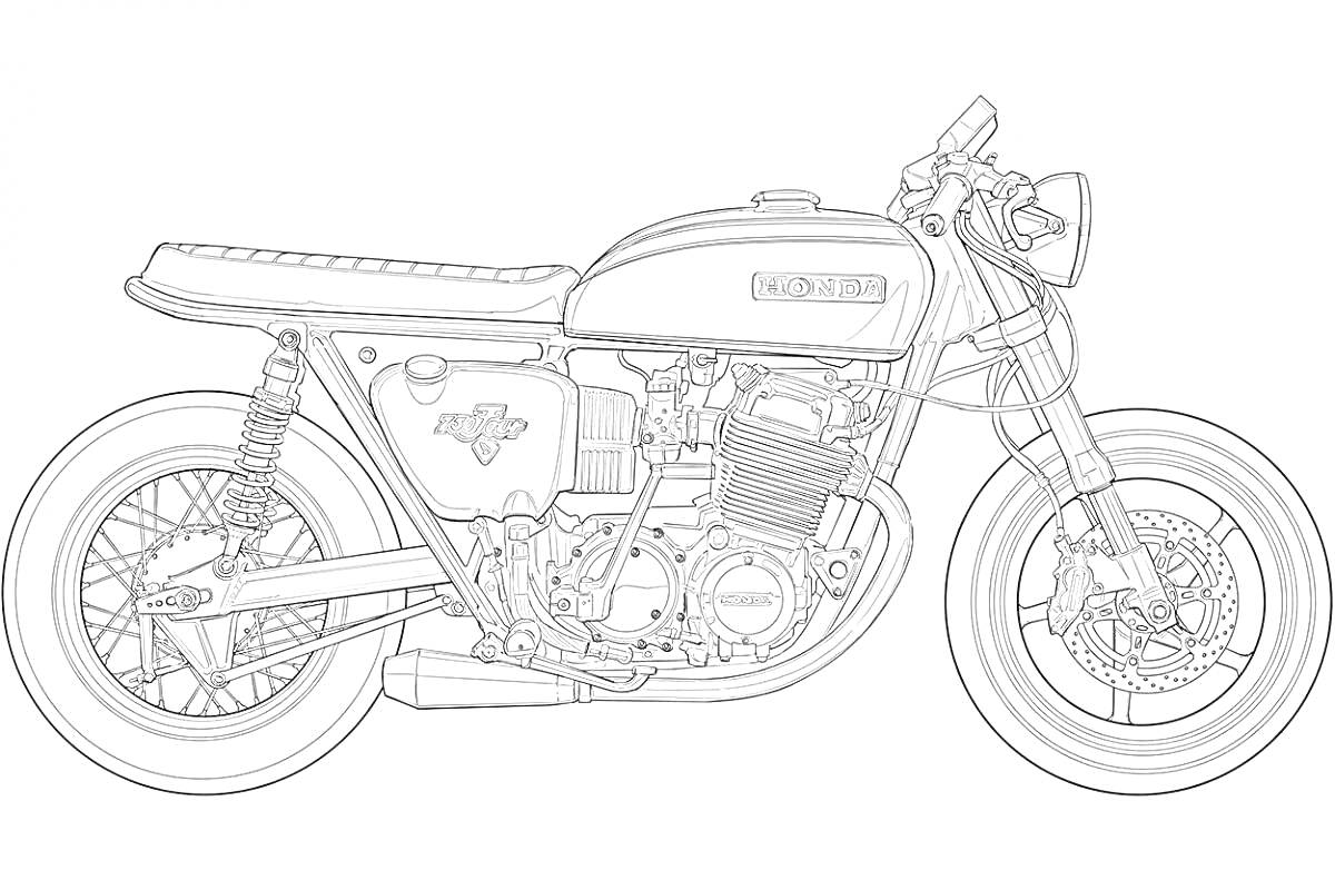 Раскраска Мотоцикл Минск с классическим дизайном