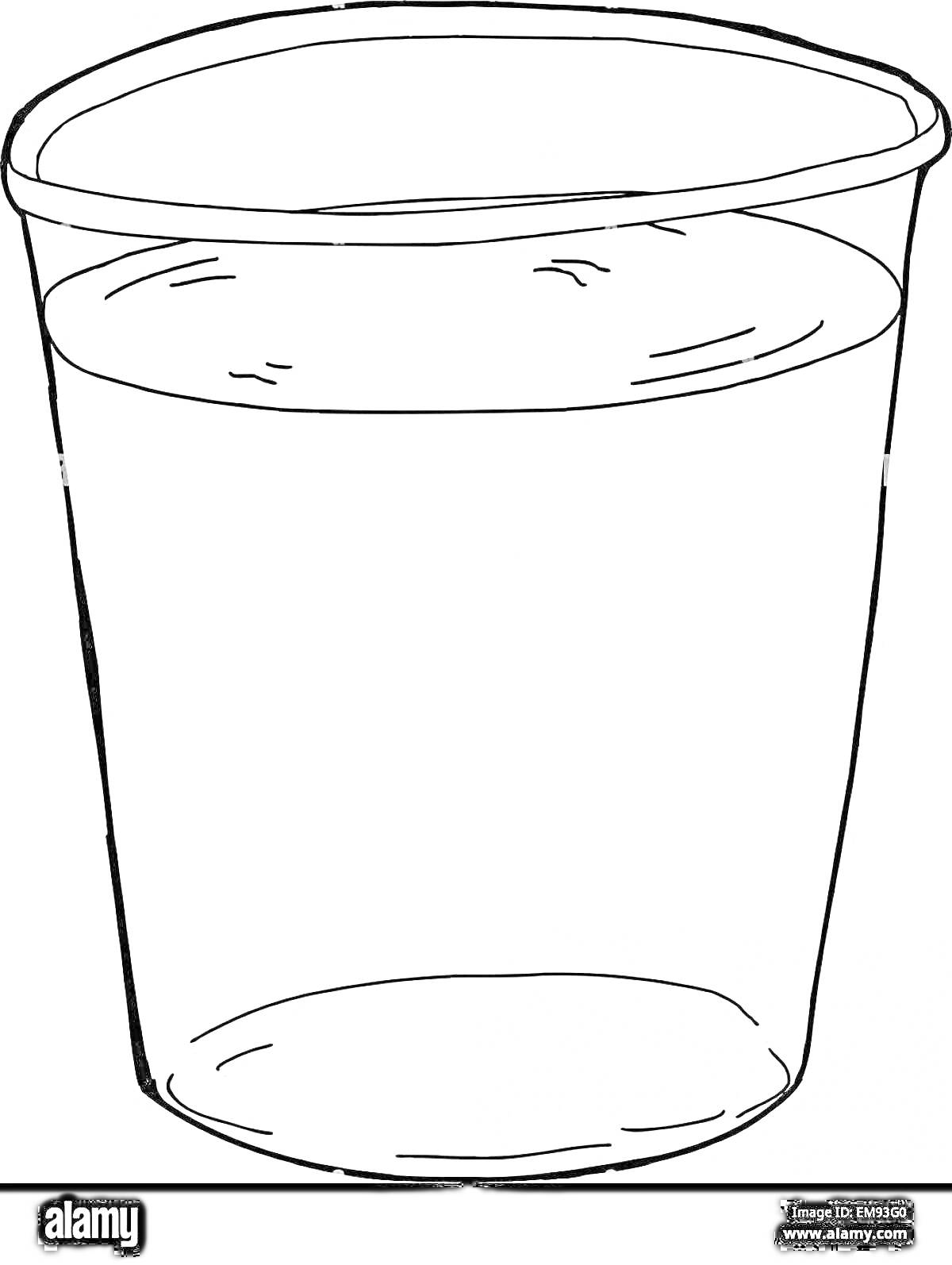 На раскраске изображено: Стакан, Вода, Для детей, Напиток