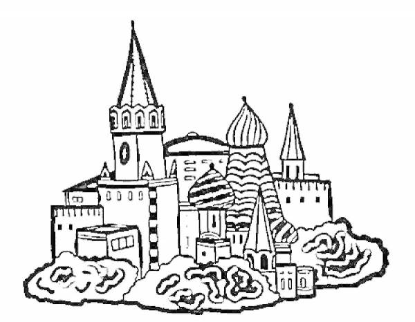 Раскраски Московский Кремль: 34 раскраски - скачать или распечатать ...