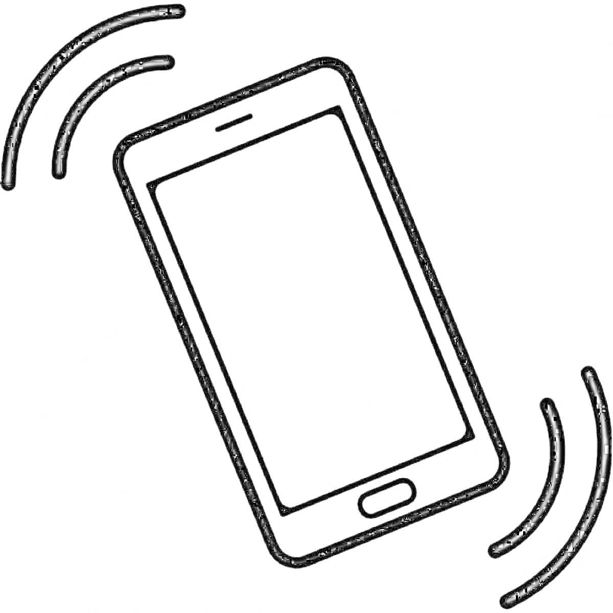 На раскраске изображено: Телефон, Смартфон, Мобильное устройство, Линии, Гаджеты