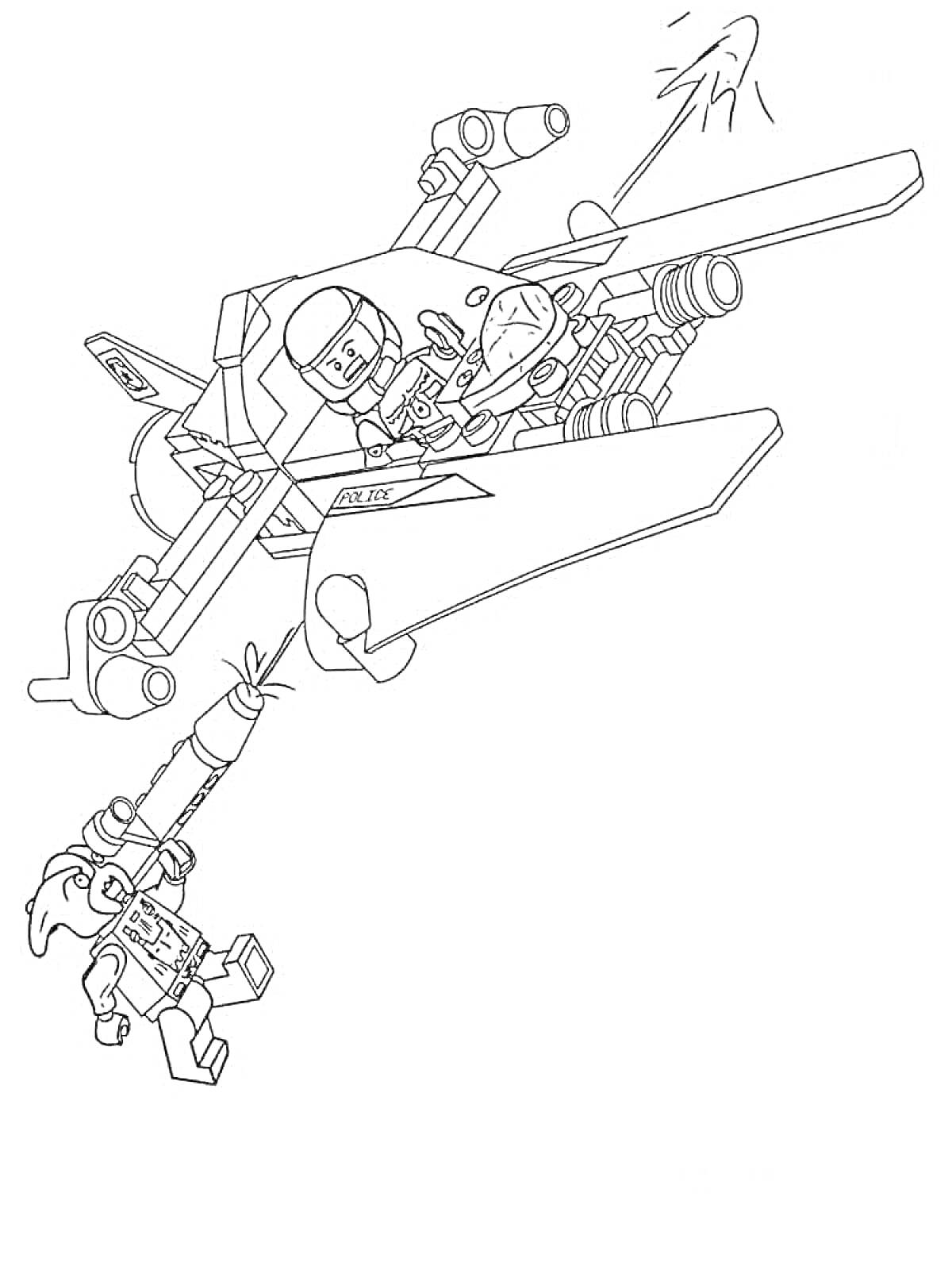 На раскраске изображено: Звездные войны, Лего, Космический корабль, Пилот, Гуманоид, Космос, Игрушки, Фантастика