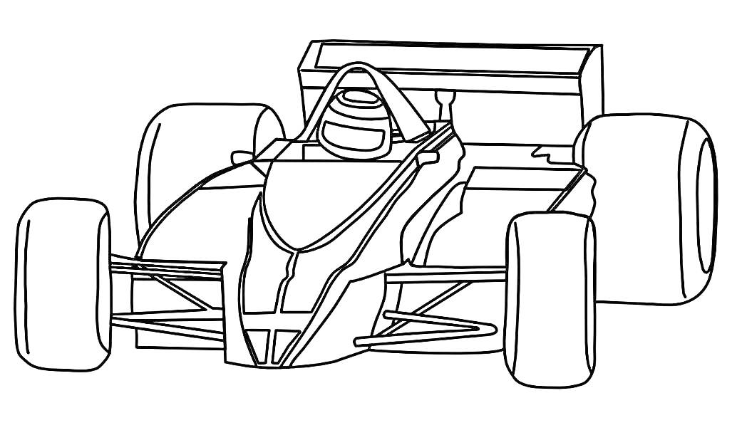 Раскраска Гоночный автомобиль в стиле Формулы-1