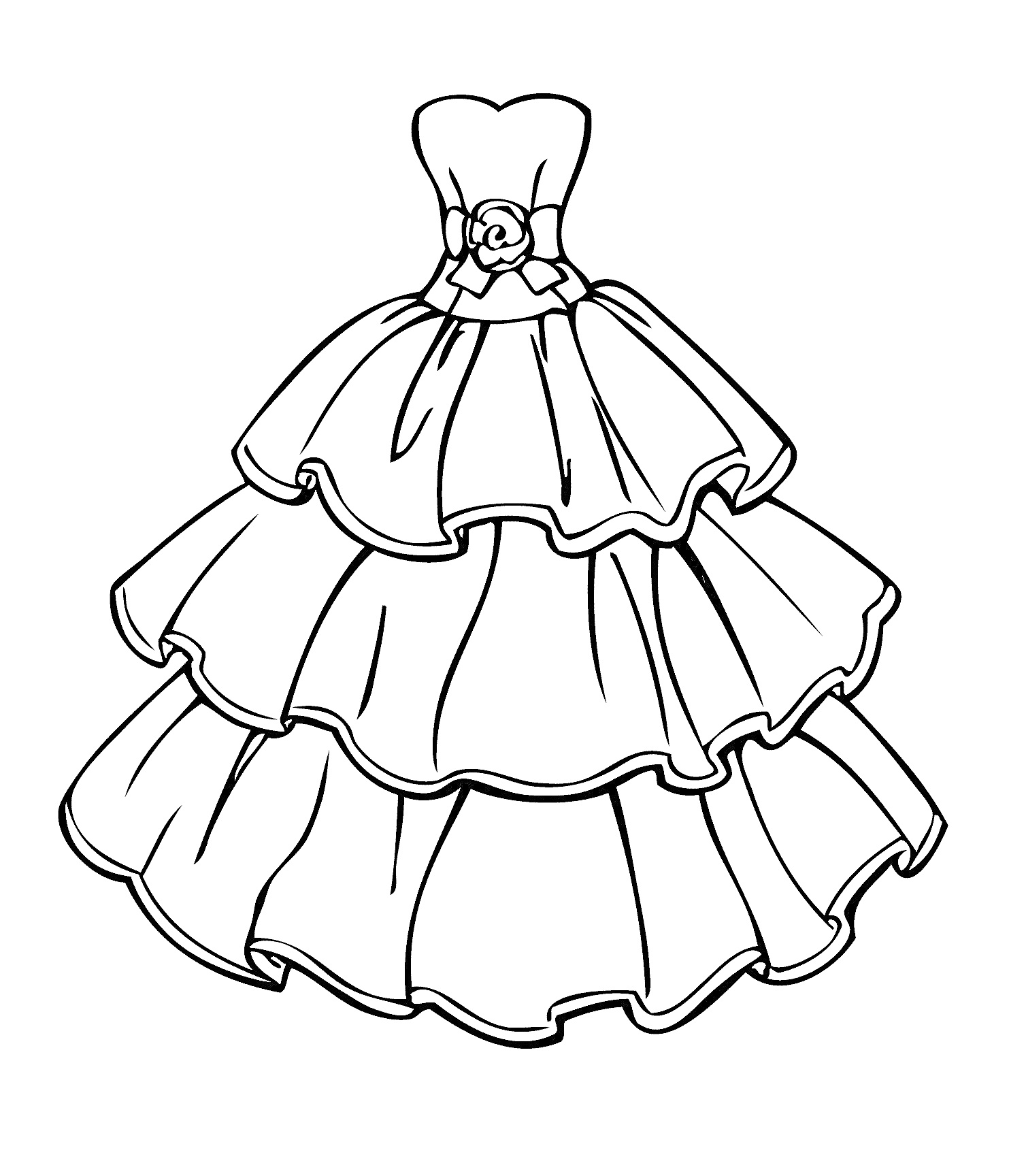 Платье с многослойной юбкой и цветочной брошью