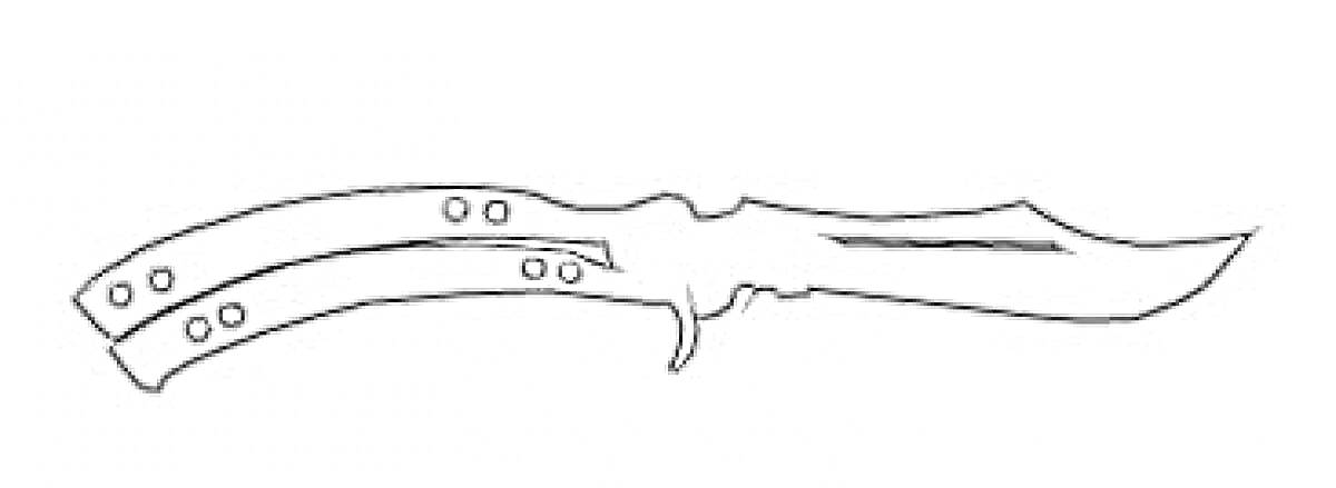 На раскраске изображено: Клинок, Холодное оружие, Нож-бабочка