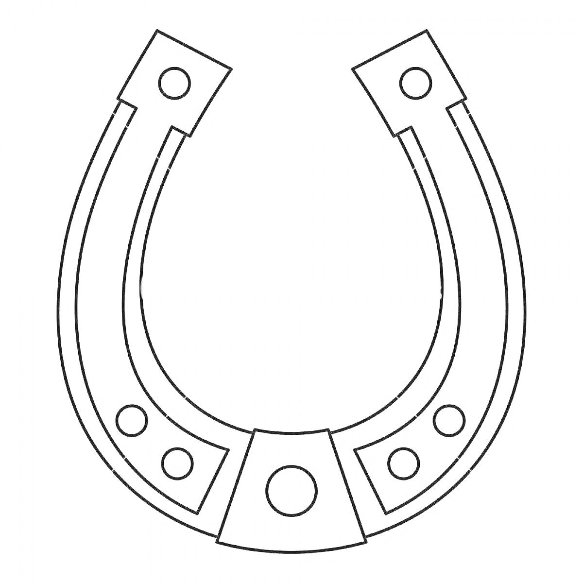 На раскраске изображено: Подкова, Удача, Счастье, Лошадь