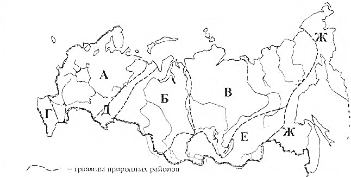 На раскраске изображено: Природные зоны, Россия, Границы, Карта, География, Г, Ж