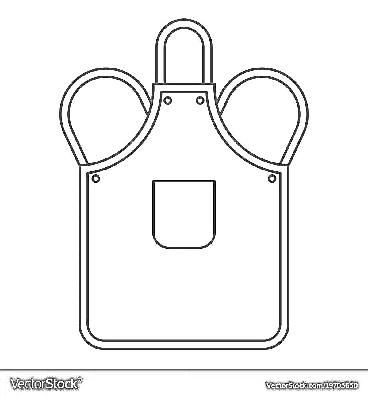 Раскраска Фартук для детей с карманом и лямками, шаблон для раскрашивания