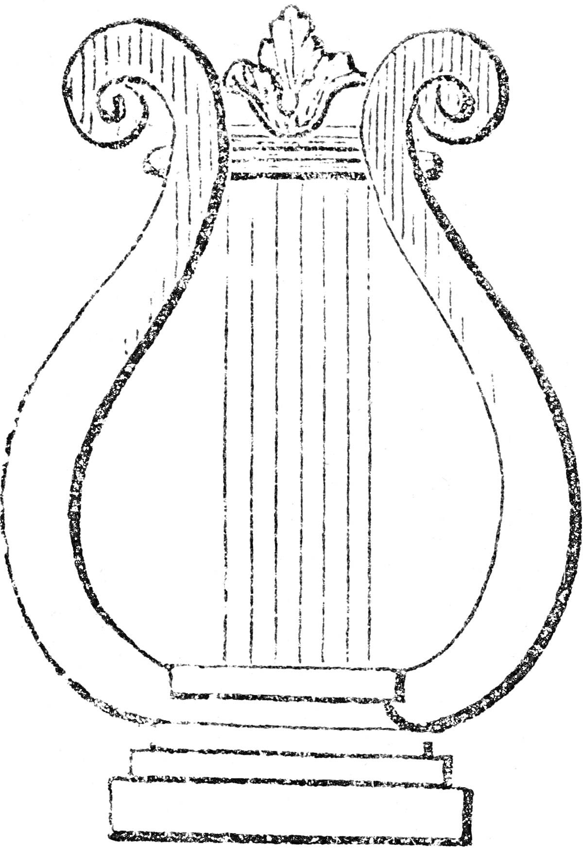 Раскраска Лира на подставке с декором