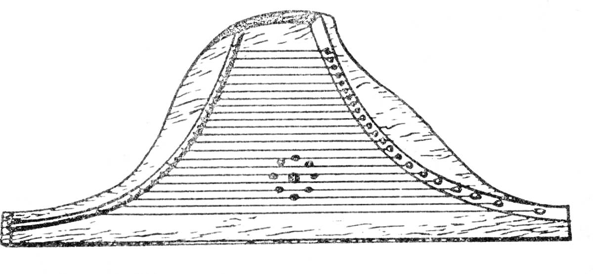 Раскраска Гусли с резонатором и струнами
