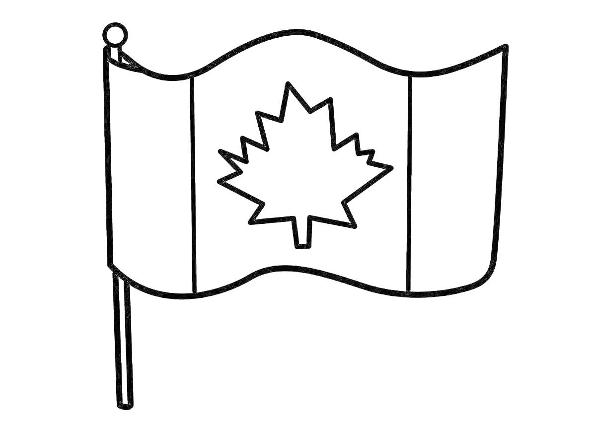 На раскраске изображено: Флаг, Канада, Патриотизм