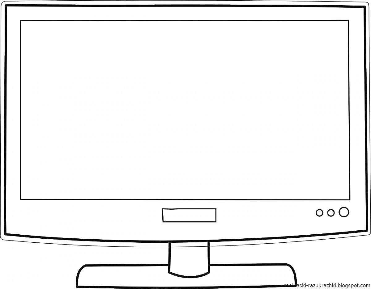 На раскраске изображено: Телевизор, Кнопки, Экран, Техника, Электроника