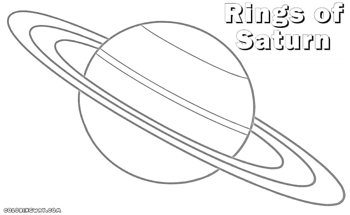 На раскраске изображено: Сатурн, Космос, Астрономия, Обучение, Наука
