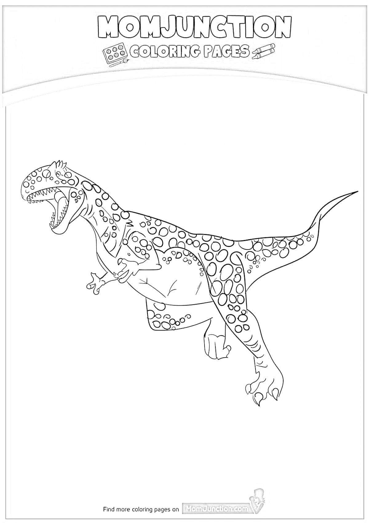 На раскраске изображено: Динозавр, Творчество, Пятна, Пасть, Зубы
