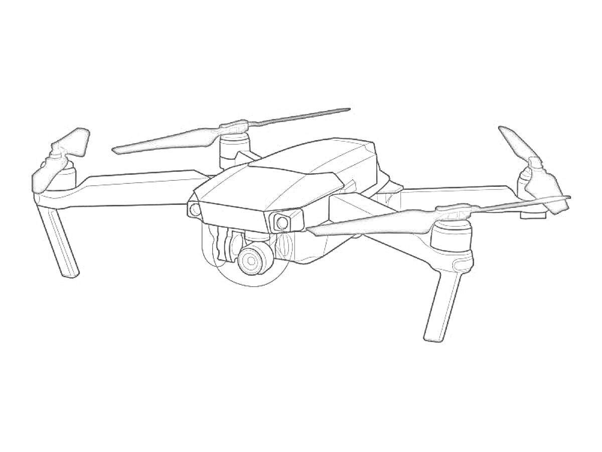 На раскраске изображено: Дрон, Пропеллеры, Камера, Аппарат, Техника, Авиация