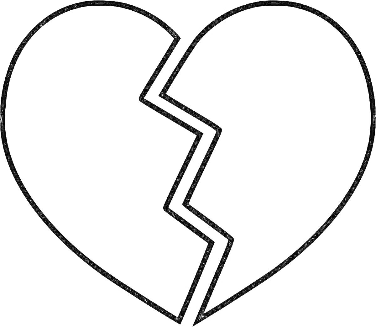 На раскраске изображено: Простой контур, Любовь, Грустное лицо, Сердца