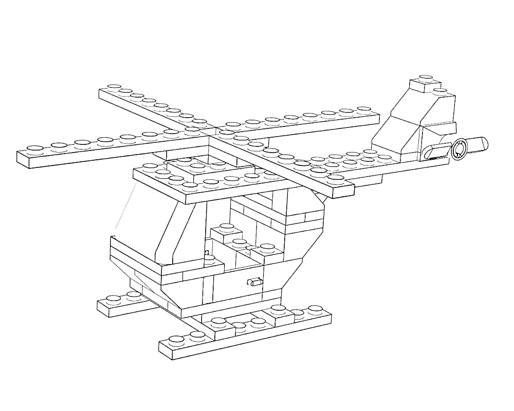 Раскраска Вертолёт из Лего