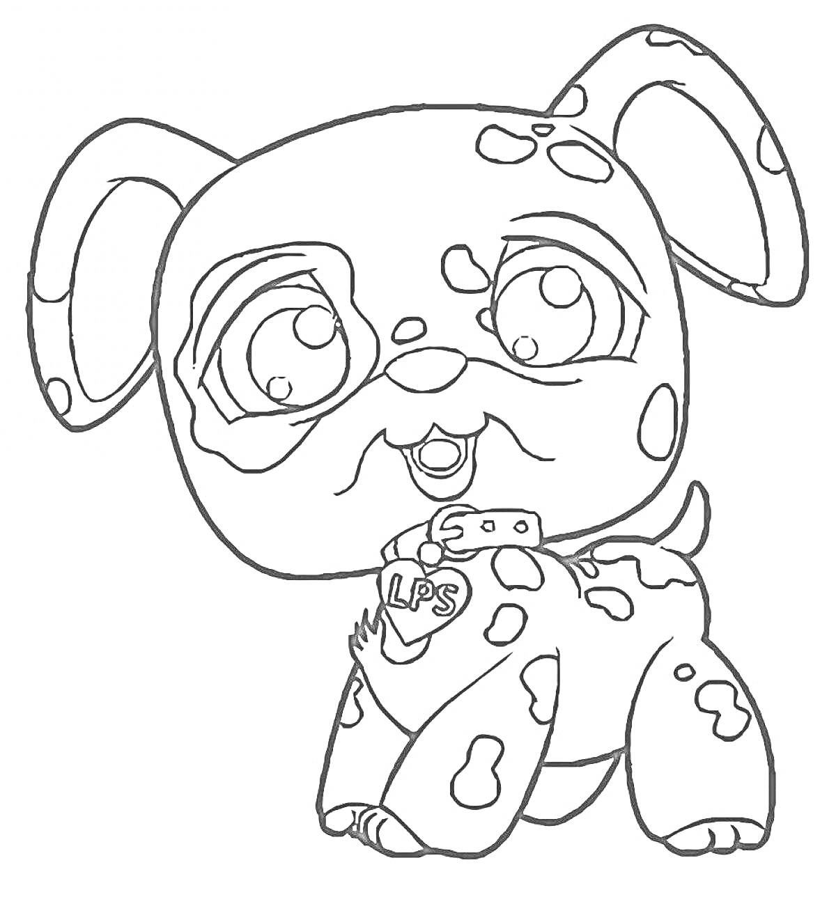 Раскраска Собака с ошейником, Литл Пет Шоп (Little Pet Shop)