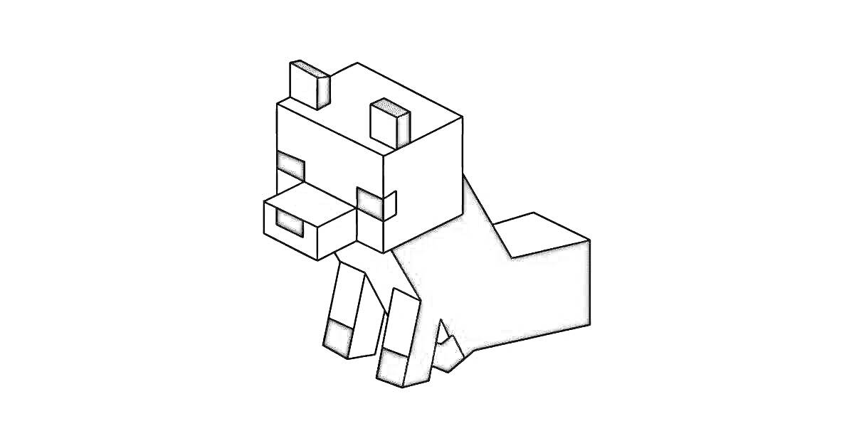 Раскраска Панда из Майнкрафта в формате для раскраски