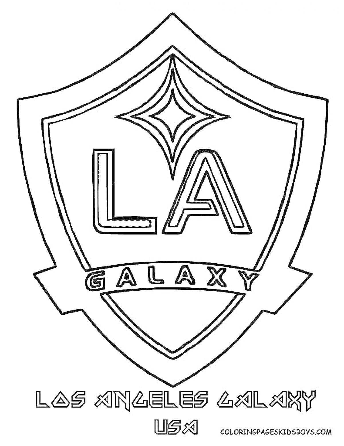 Логотип футбольного клуба Los Angeles Galaxy с текстом 