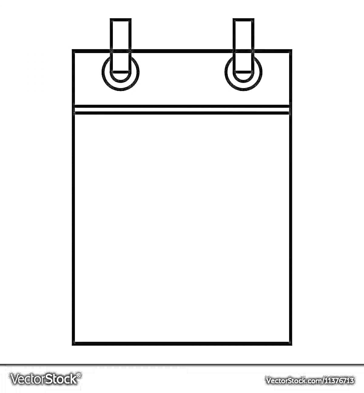 Раскраска Отрывной календарь с двумя круглыми креплениями