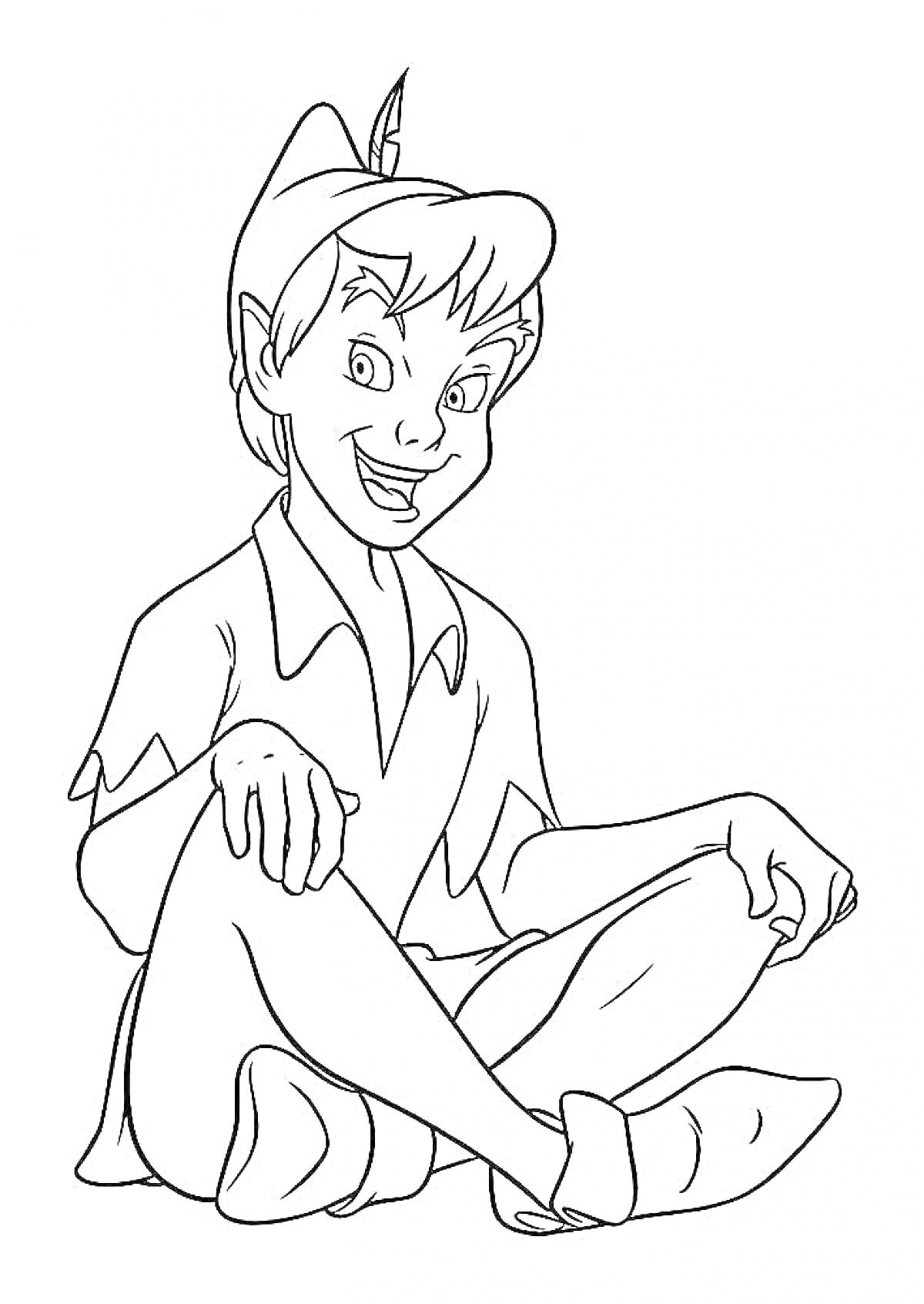 На раскраске изображено: Улыбка, Шляпа, Дисней, Приключения