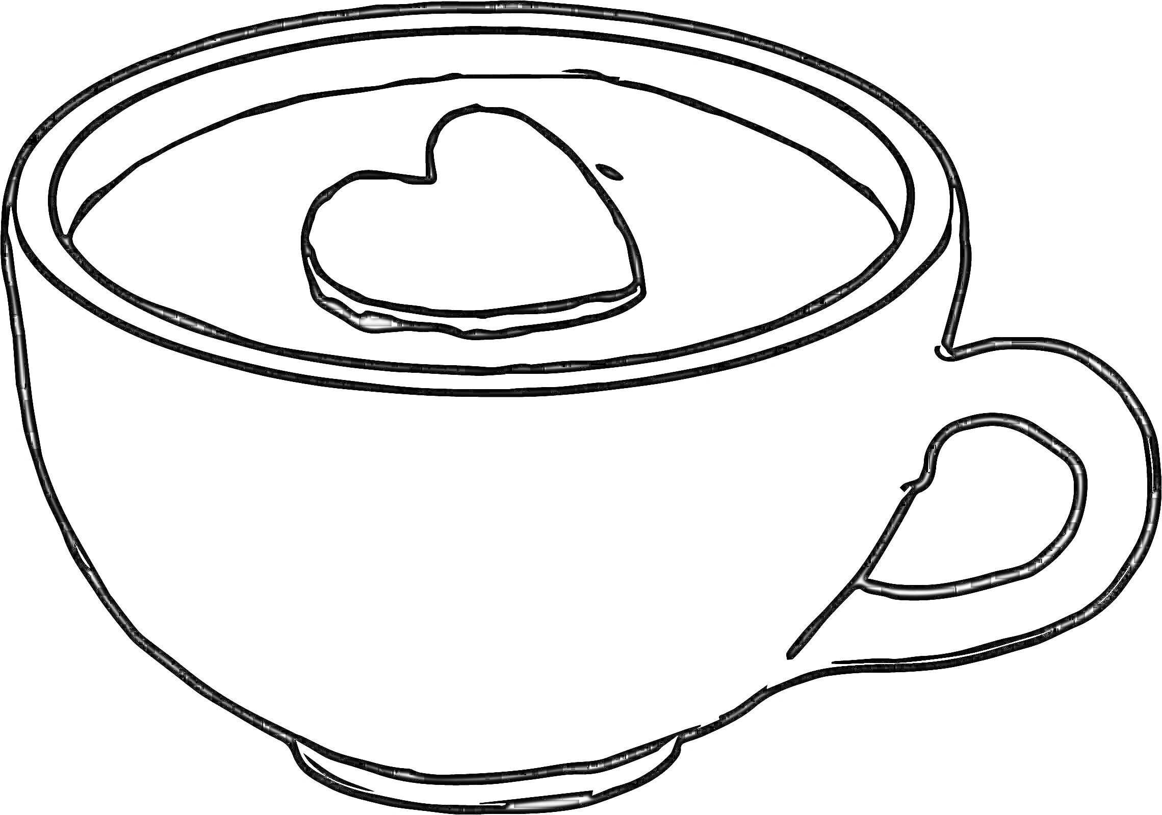 Раскраска Чашка чайная с сердечком