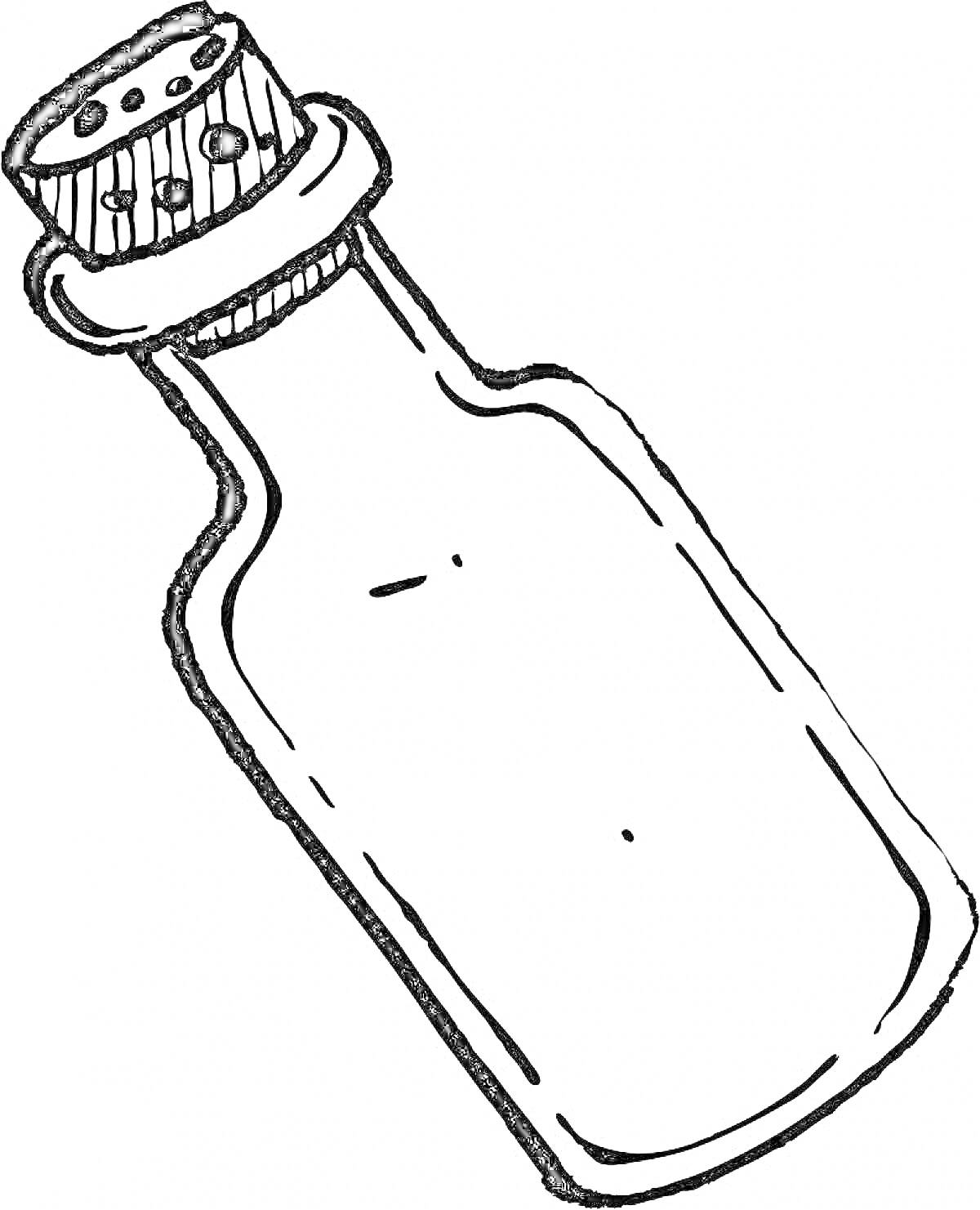 На раскраске изображено: Бутылка, Отверстия, Контейнер
