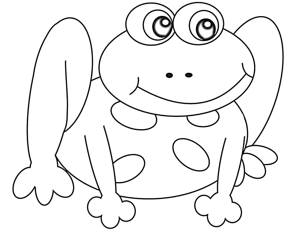 Раскраска Лягушка с большими глазами и пятнами на теле