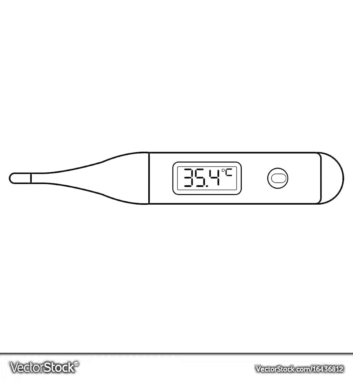 На раскраске изображено: Градусник, Термометр, Измерение температуры, Дисплей, Медицинское оборудование