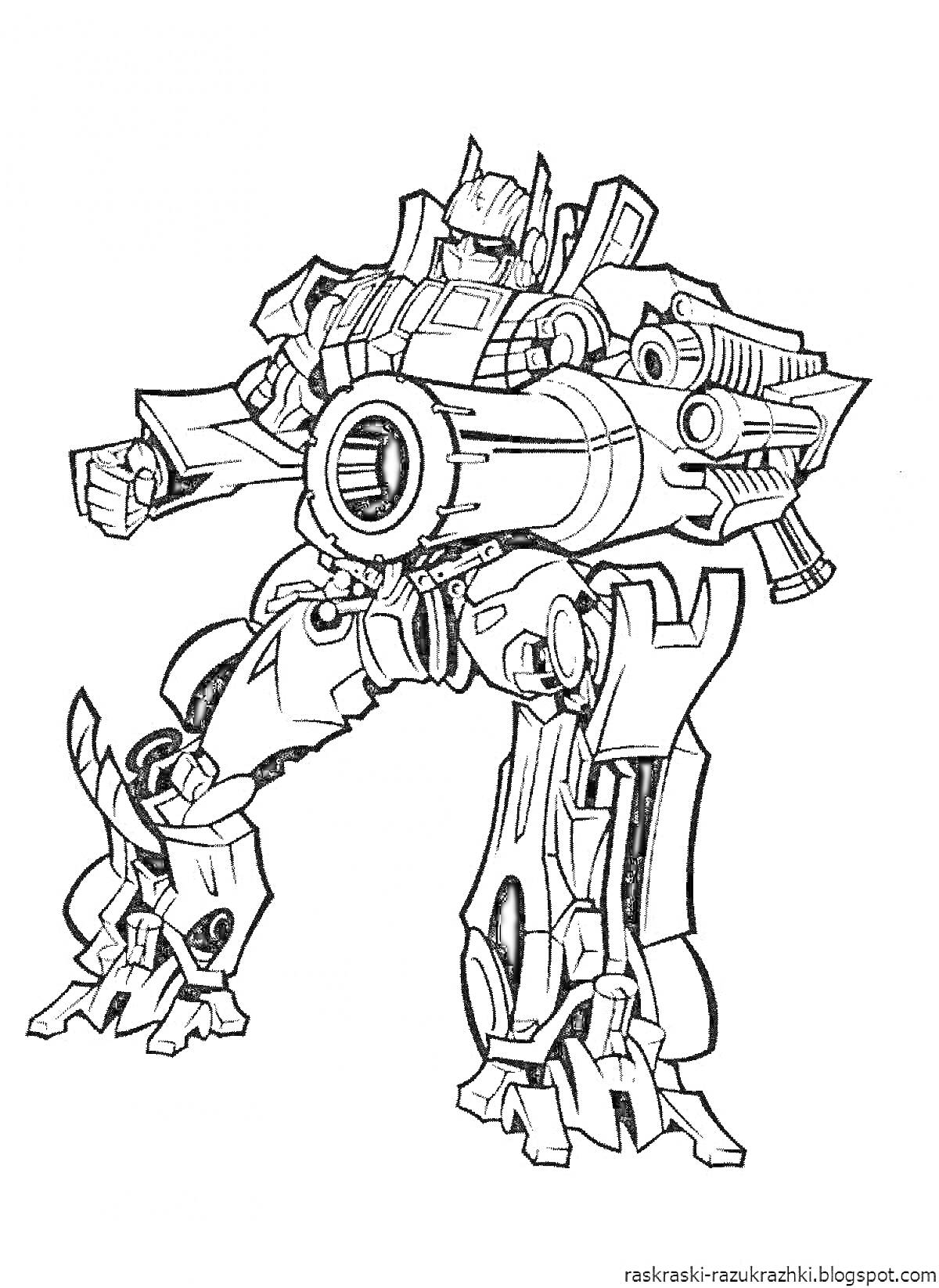 На раскраске изображено: Оптимус Прайм, Робот, Трансформеры, Боевой робот, Меха, Для детей