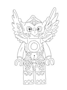 Лего-фигурка орла с крыльями и декоративными элементами на теле и ногах