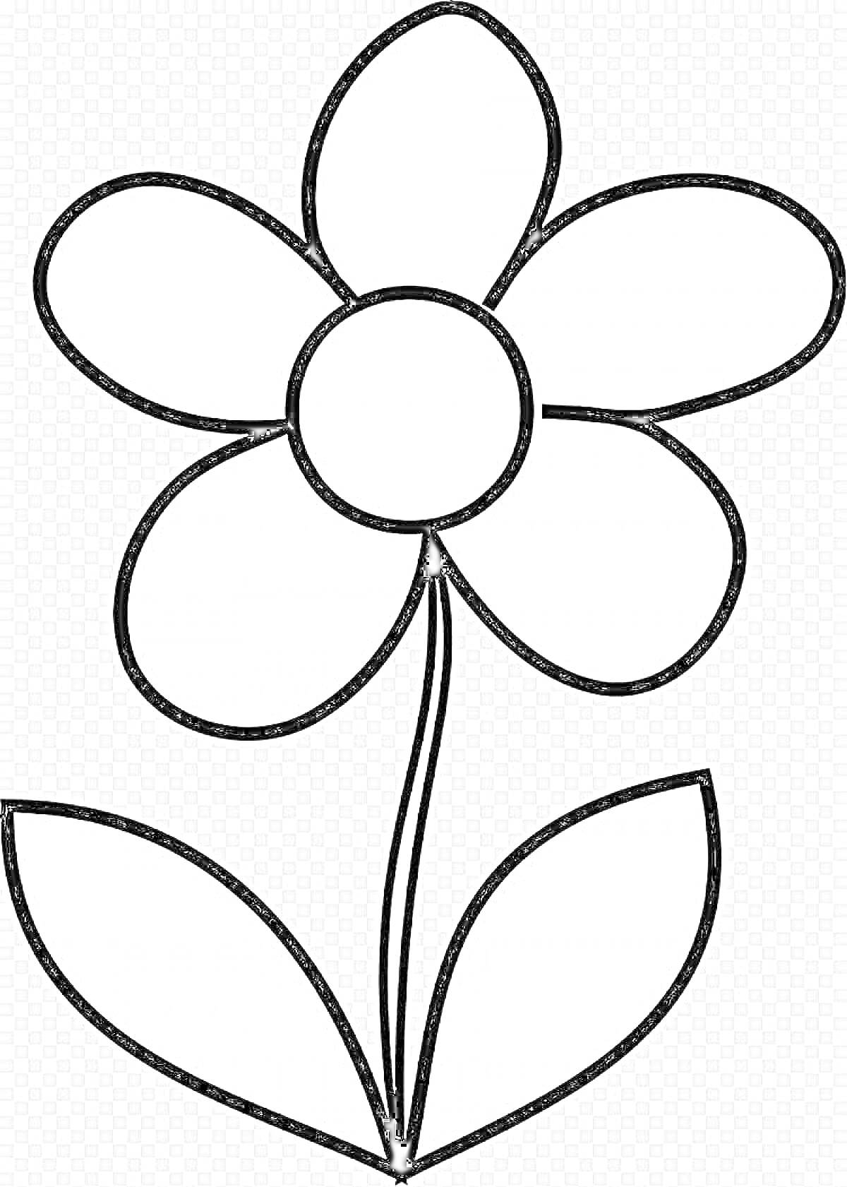 На раскраске изображено: Цветик семицветик, Листья, Для детей, 3 года, 4 года