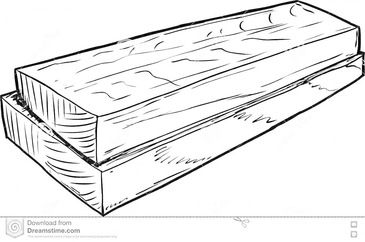 Раскраска Две дощечки из дерева