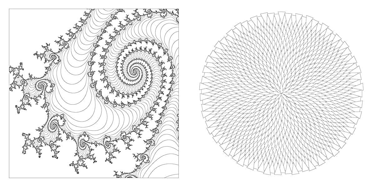 Спиральные и круглые узоры с фрактальными элементами