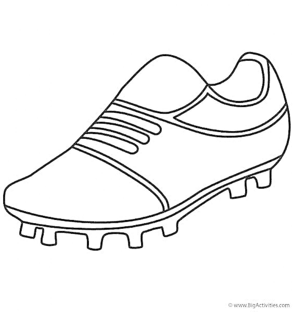 На раскраске изображено: Бутсы, Обувь, Шипы, Спортивная обувь