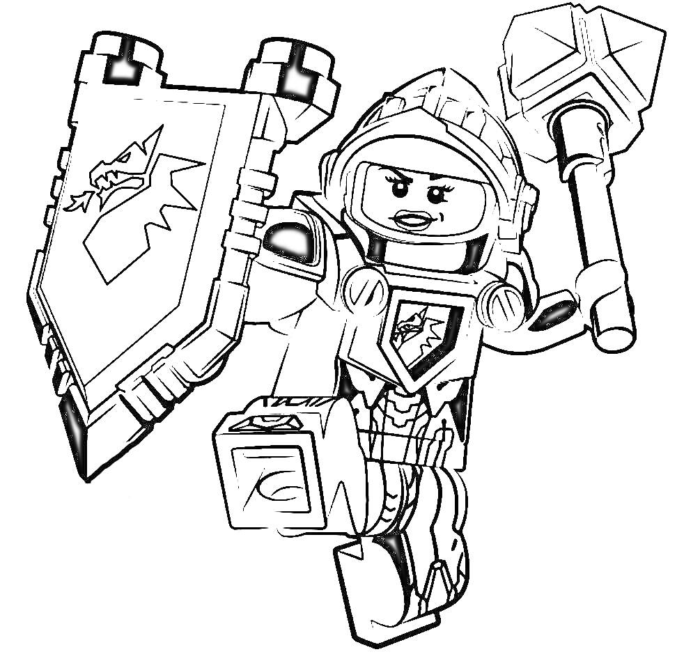 Лего Нексо Найтс рыцарь с щитом и молотом