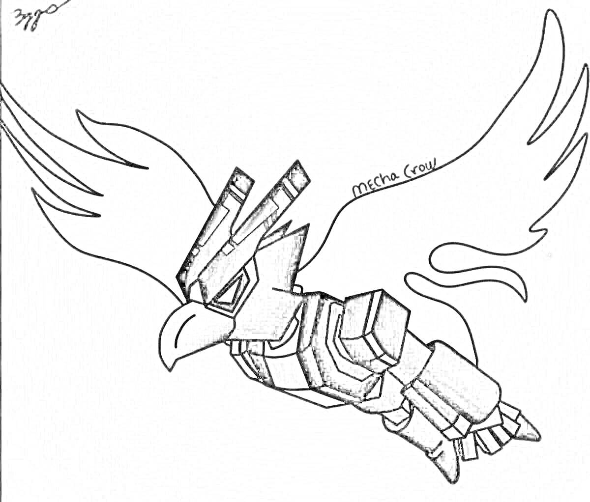 РаскраскаМеха Мортис с крыльями