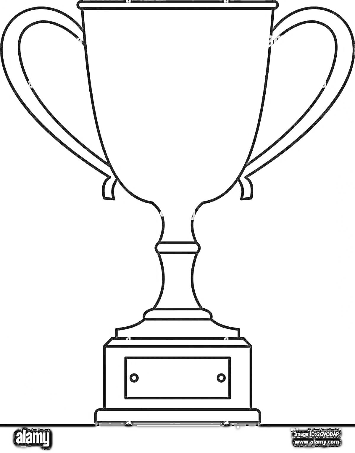 Раскраска Кубок победителя с ручками и пластиной для гравировки