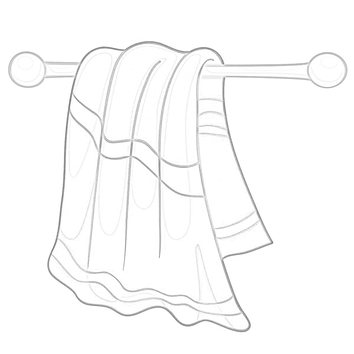 Раскраска Полотенце на вешалке с полосками