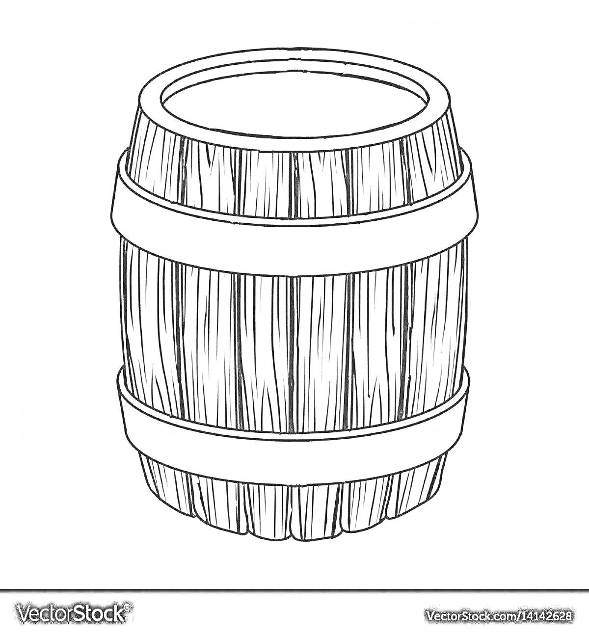 На раскраске изображено: Бочка