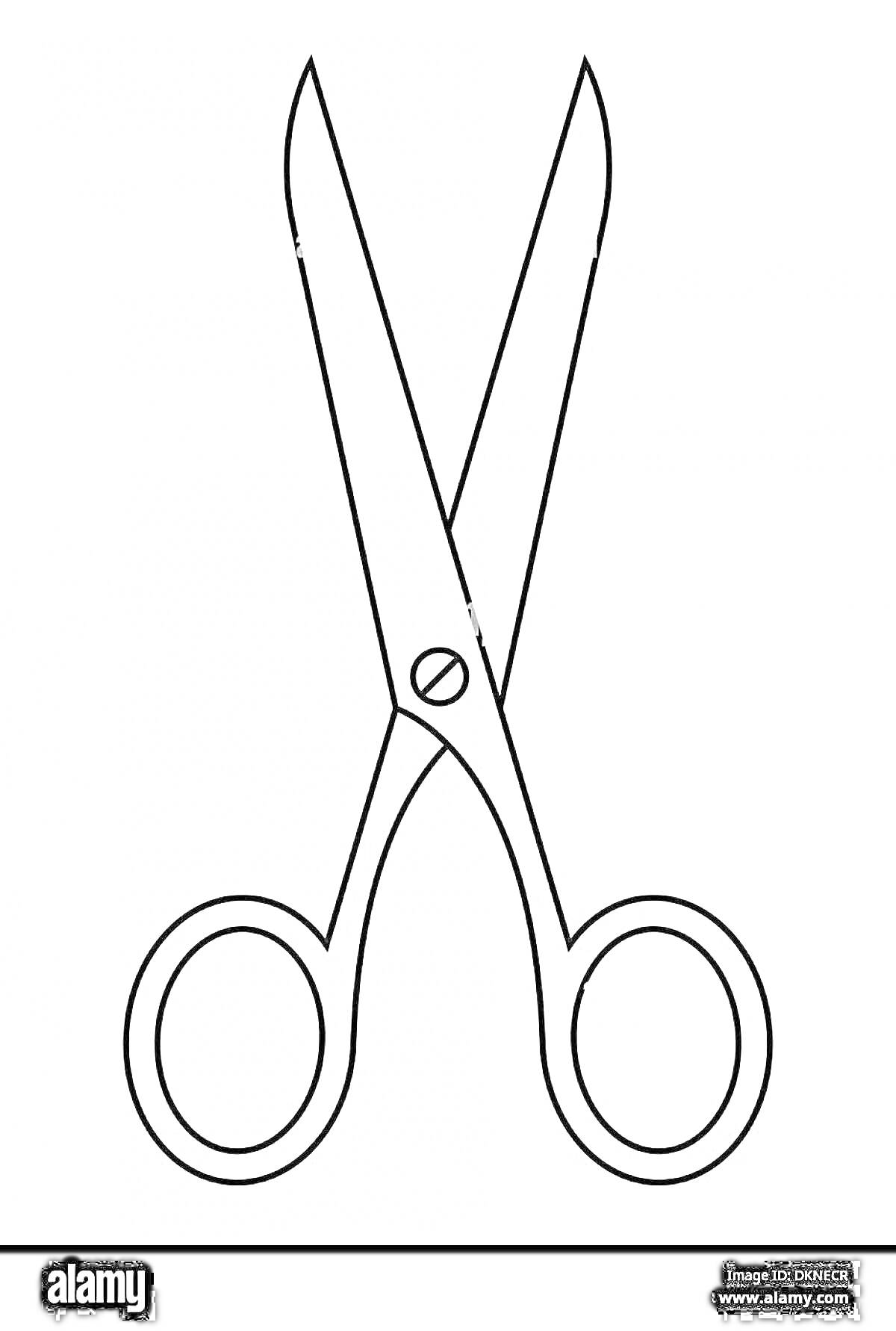 Раскраска Контурные ножницы для раскраски для детей