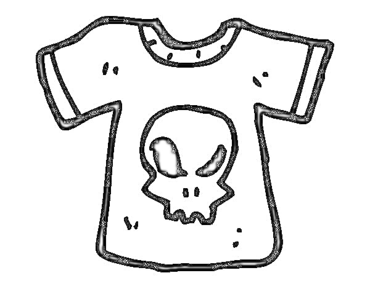 Раскраска Футболка с черепом