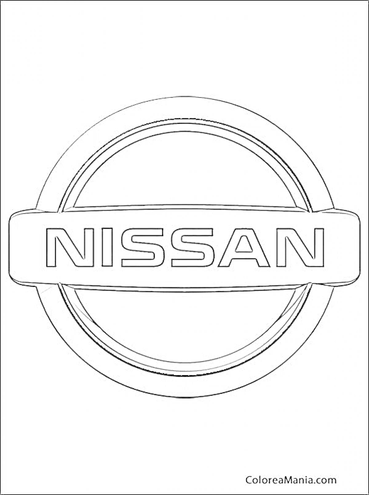 На раскраске изображено: Nissan