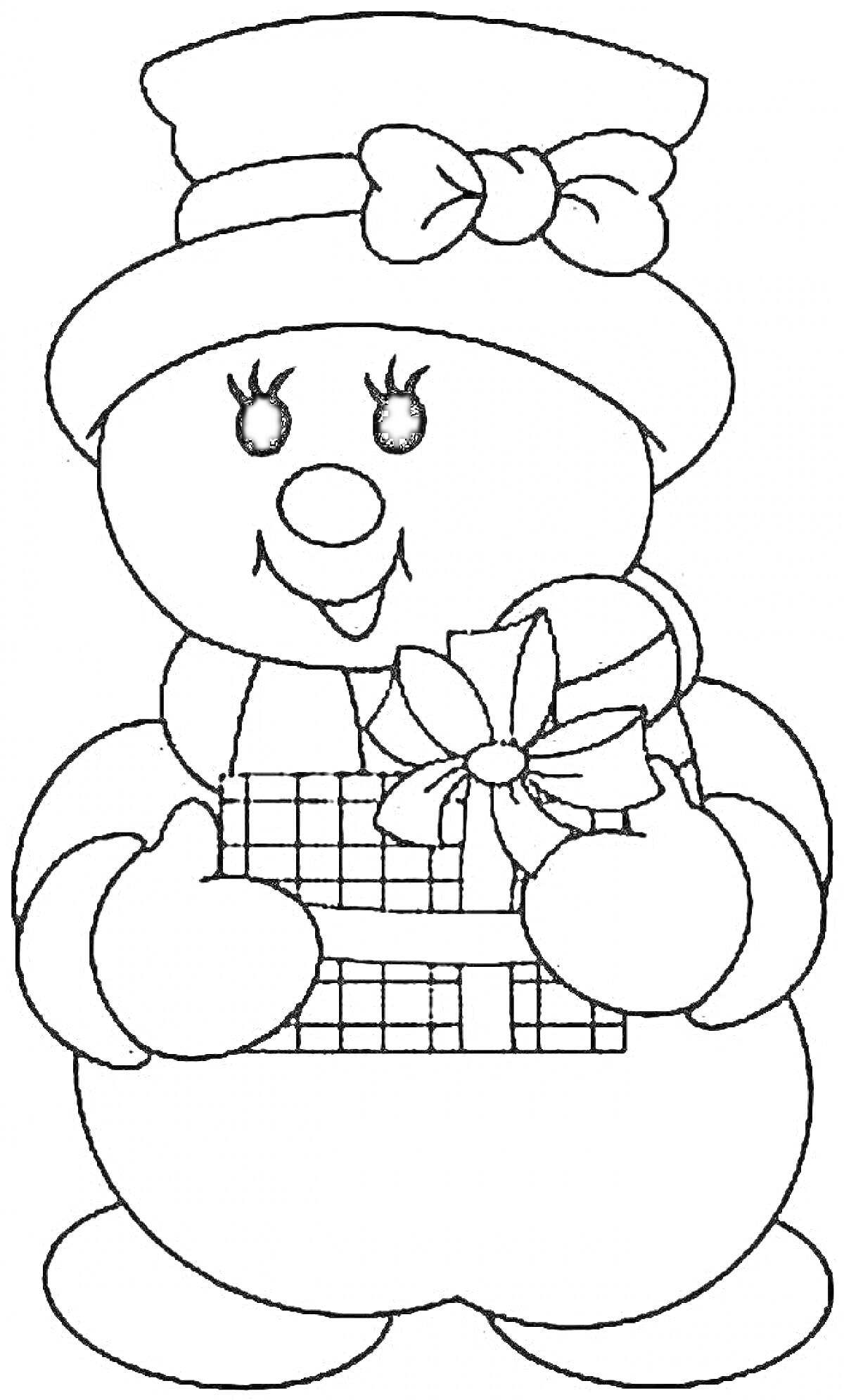 На раскраске изображено: Шляпа, Шарф, Зима, Новый год, Рождество