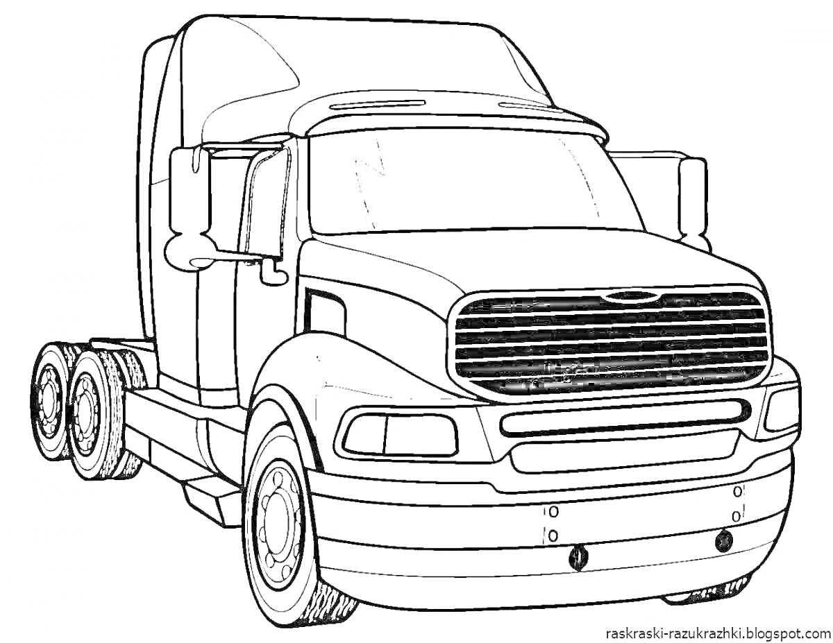 На раскраске изображено: Фургон, Транспорт, Колёса, Капот